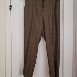 J. JILL Tie-Waist Slim Glen plaid ankle pants Size M